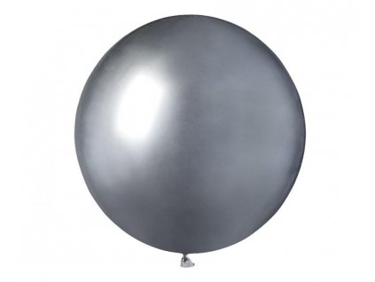 Latexový balón Shiny 19" / 48 cm - strieborná