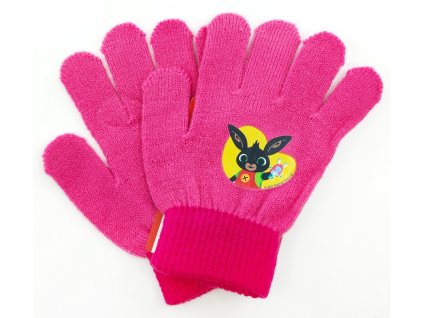 Dievčenské prstové rukavice "Bing" - tmavo ružová - 12x16 cm