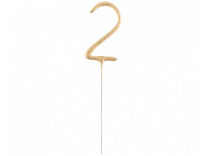 Prskavka v tvare čísla "2" - zlatá