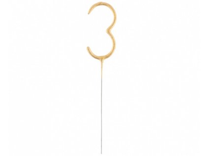 Prskavka v tvare čísla "3" - zlatá