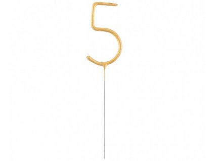 Prskavka v tvare čísla "5" - zlatá