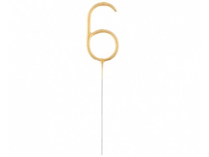 Prskavka v tvare čísla "6" - zlatá