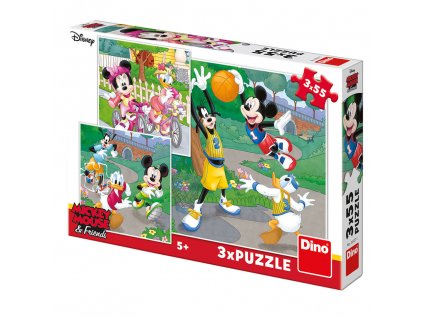 Puzzle "Mickey Mouse" Športovci 3×55 dielikov