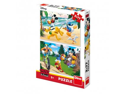 Puzzle "Mickey Mouse" Mickey športuje 2x77 dielikov