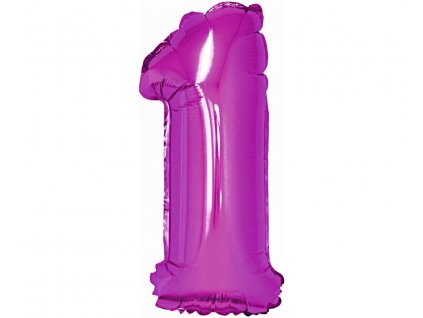 Fóliový balón číslo 1 malý - fialová - 35 cm