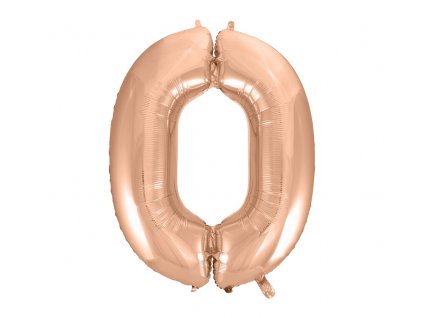 Fóliový balón číslo 0 - ružovo zlatá - 92 cm
