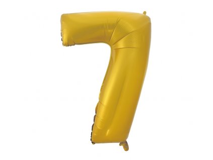 Fóliový balón číslo 7 - zlatá matná - 92 cm