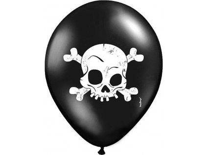 Latexové balóny Pirátska lebka 12" - 6 ks