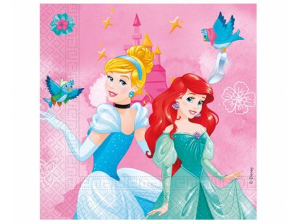 Papierové servítky Disney Princess Popoluška a Ariel - 20 ks