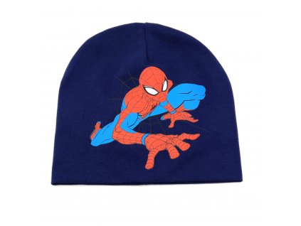 Chlapčenská bavlnená čiapka "Spider-man" - tmavo modrá