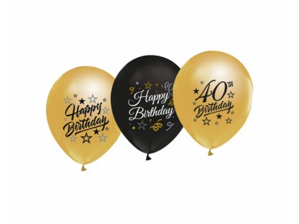 Latexové balóny Happy Birthday 40 - 5 ks