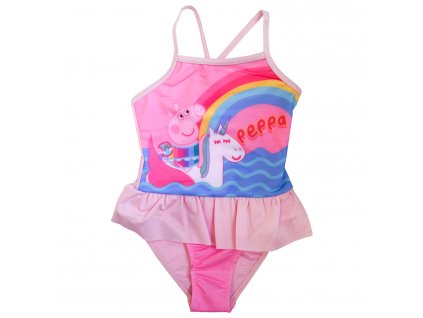 Dievčenské jednodielne plavky "Peppa Pig" - svetlo ružová
