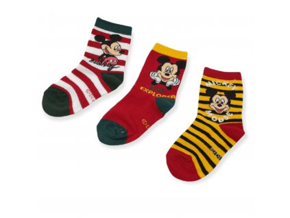 Chlapčenské vysoké ponožky Explorer Mickey Mouse - 3 ks