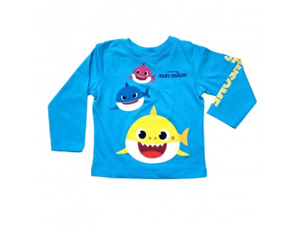 Chlapčenské tričko s dlhým rukávom "Baby Shark" - modrá