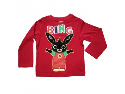 Chlapčenské tričko s dlhým rukávom "Bing" - červená
