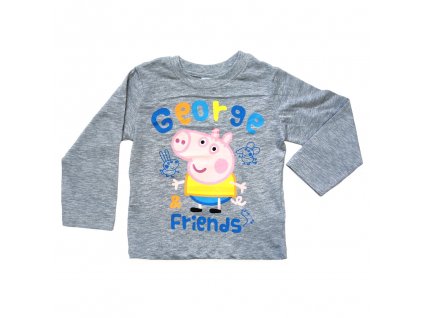 Chlapčenské tričko s dlhým rukávom "Peppa Pig" - sivá