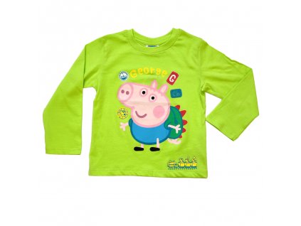 Chlapčenské tričko s dlhým rukávom "Peppa Pig" - zelená