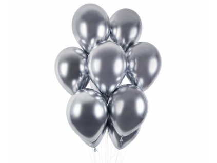 Latexový balón Shiny 13" / 33 cm - strieborná