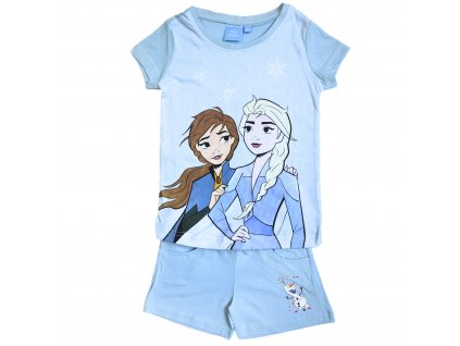 Dievčenský komplet tričko a kraťasy "Frozen" - modrá