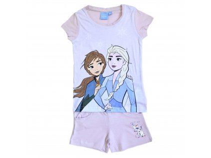 Dievčenský komplet tričko a kraťasy "Frozen" - fialová