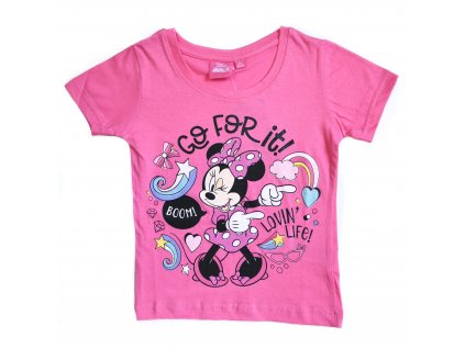 Dievčenské tričko "Minnie Mouse" - tmavo ružová