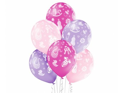 Latexové balóny na hélium Baby Girl 12" - 6 ks