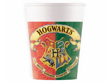 Papierové poháre Harry Potter Hogwarts Houses - 8 ks / 200 ml