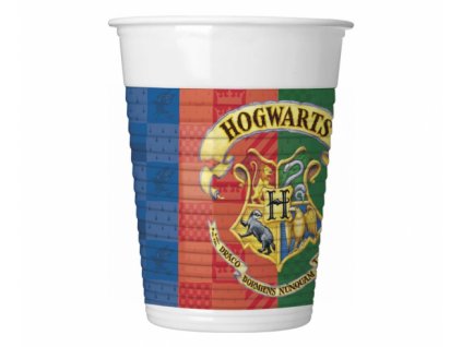 Plastové poháre Harry Potter Hogwarts Houses - 8 ks / 200 ml