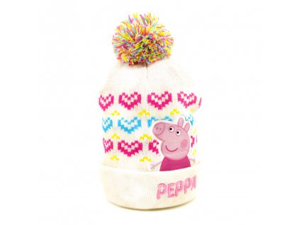 Dievčenská čiapka s brmbolcom Rainbow Peppa Pig