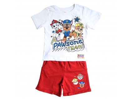 Chlapčenský komplet tričko a kraťasy "Paw Patrol" - červená