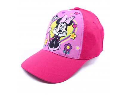 Dievčenská šiltovka "Minnie Mouse - LOVE" - tmavo ružová