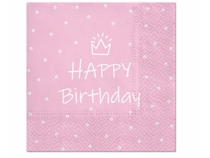 Papierové servítky Pink Birthday - 20 ks