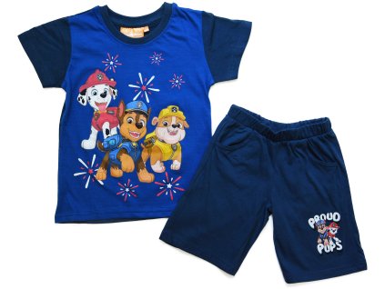 Chlapčenské bavlnené pyžamo "Paw Patrol" - tmavo modrá