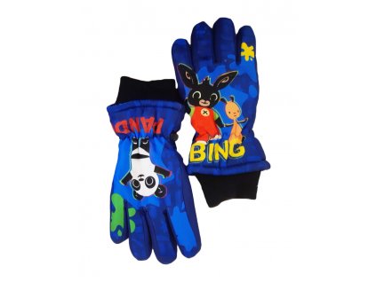 Chlapčenské lyžiarske rukavice Bing a Panda