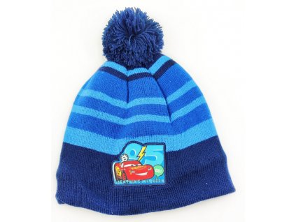 Chlapčenská čiapka s brmbolcom "McQueen" - tmavo modrá