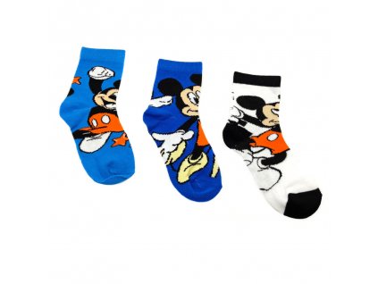 Chlapčenské vysoké ponožky Happy Mickey Mouse - 3 ks