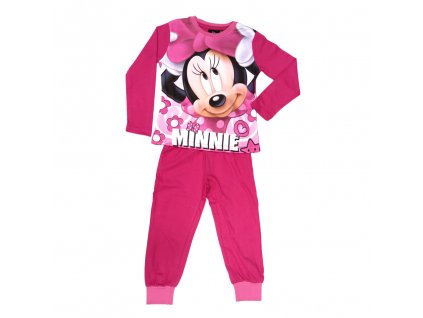 Dievčenské bavlnené pyžamo "Minnie Mouse" - tmavo ružová