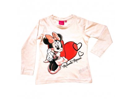 Dievčenské tričko s dlhým rukávom "Minnie Mouse" - marhuľová