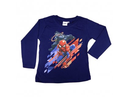 Chlapčenské tričko s dlhým rukávom "Spider-man" - tmavo modrá