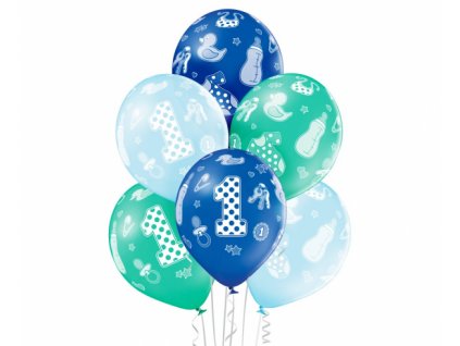 Latexové balóny 1st Birthday Boy - 6 ks