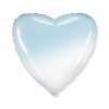 Fóliový balón 32" - Srdce bielo-modré