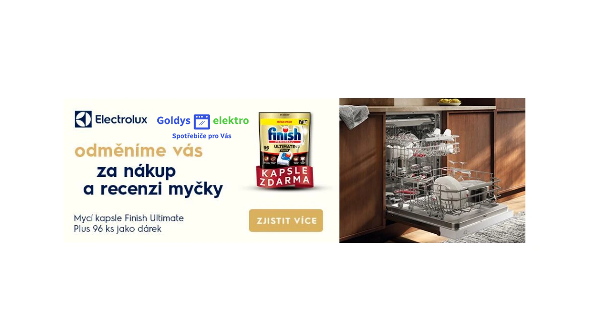 Kupte myčku Electrolux, napište recenzi a získejte balení 96 kapslí FINISH