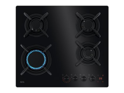 AEG Varná deska plynová 8000 Flamelight Hob2Hood® HKB64453NB - model HKB64453NB
