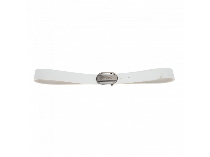 Oscar Jacobson Logo Buckle Belt White 92973052 921 Front