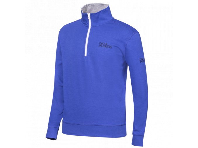 Oscar Jacobson Bradley Tour Half zip blue 63027699 248 front normal