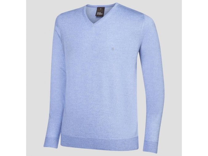 Oscar Jacobson Wyatt Pin V neck blue 67066768 299 front normal
