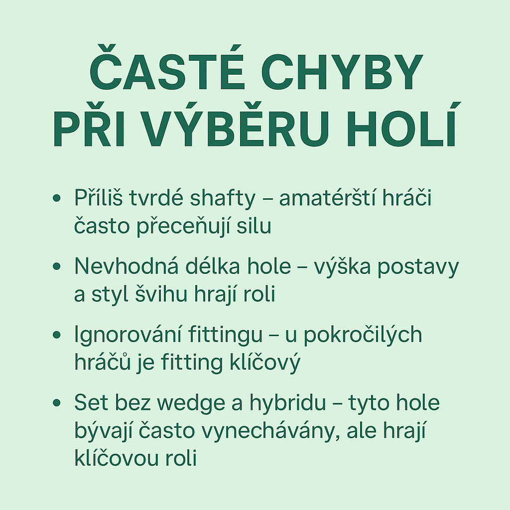 Časté chyby při výběru golfových holí.