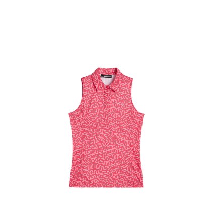 J.Lindeberg Dena Print Dámský Golfový Top, Červený