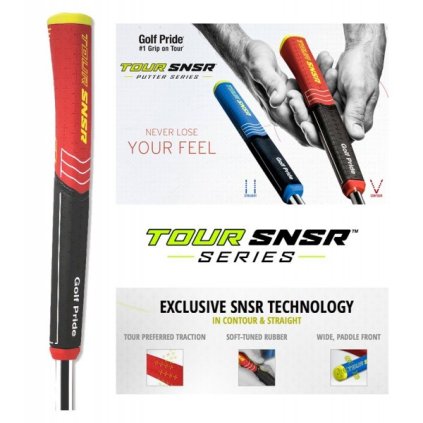 Golf Pride SNSR STRAIGHT 104 Putter Grip - Black/Red