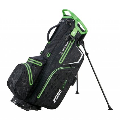 Bennington Stand Bag ZONE - Waterproof , Black Camo / Lime